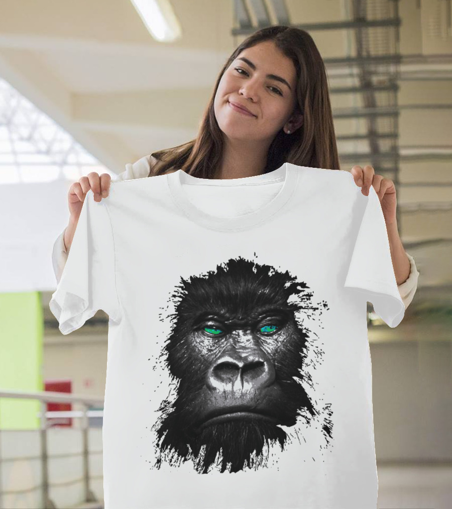 King Ape Fierce Blue-Eyed Gorilla Face T-Shirt