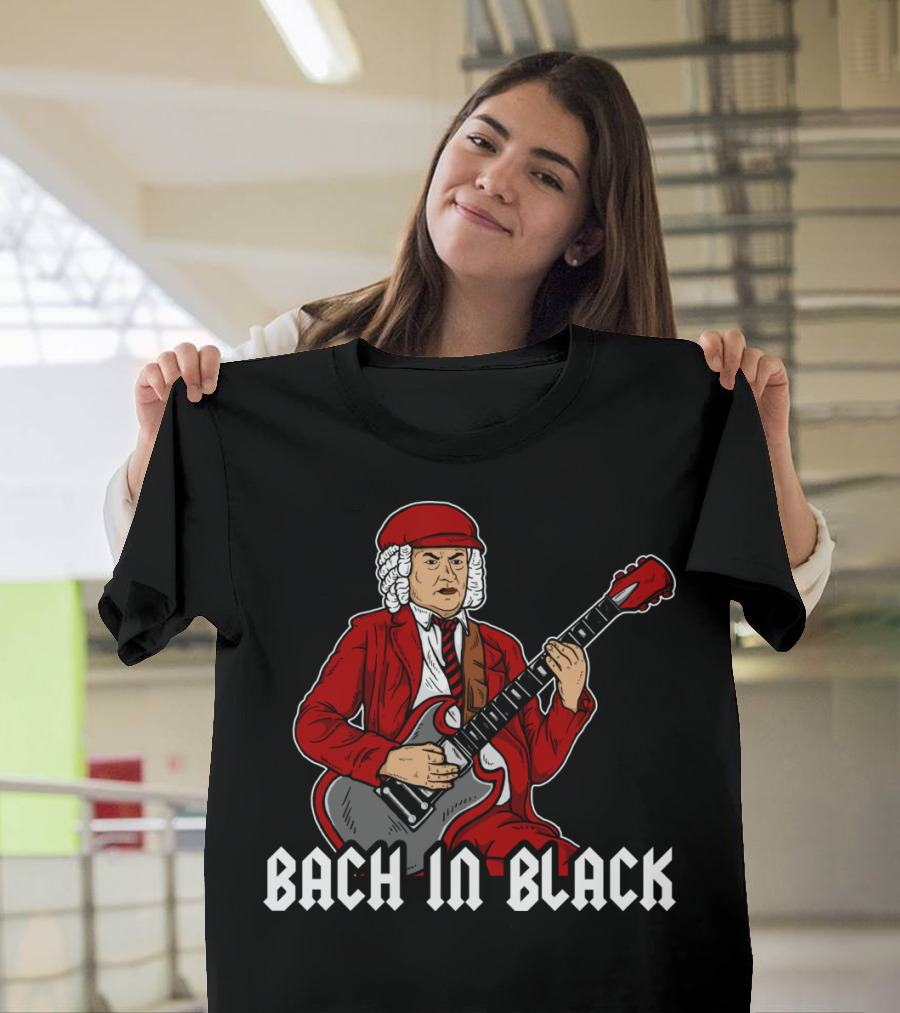Bach In Black Guitar Rock T-Shirt
