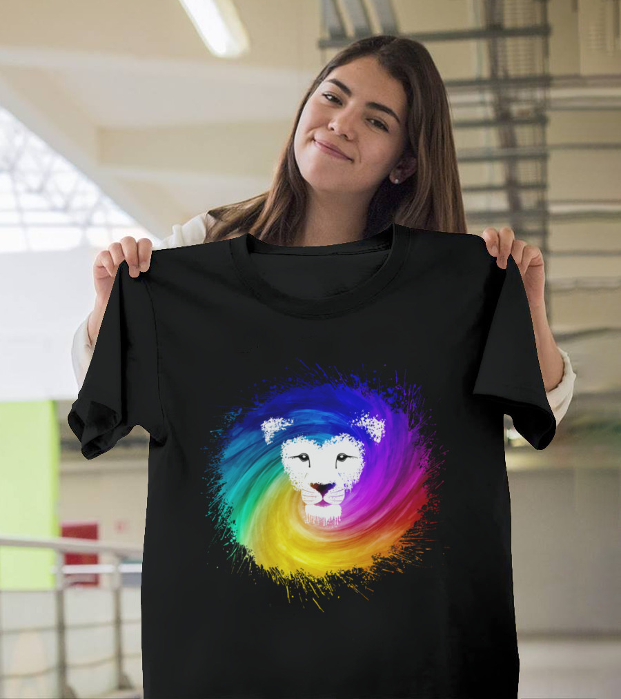 King Lion Colorful Swirl Spectrum T-Shirt