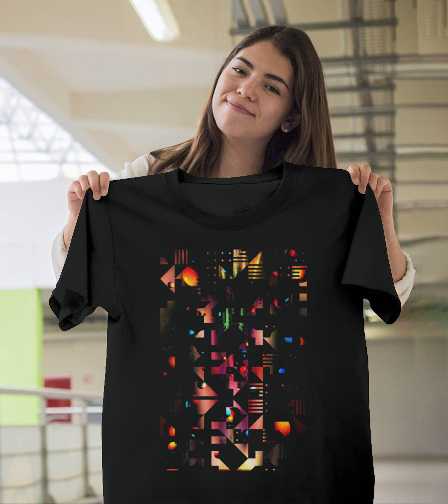Shapes Of Space Vibrant Geometric Galaxy Elements T-Shirt