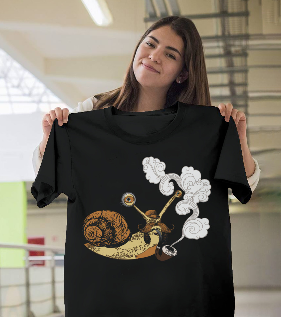 Dignified Steampunk Snail with Pipe and Monocle T-Shirt