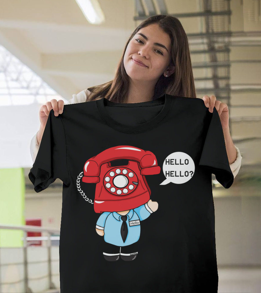 Hello Hello Phone Guy Retro Telephone Head Character T-Shirt