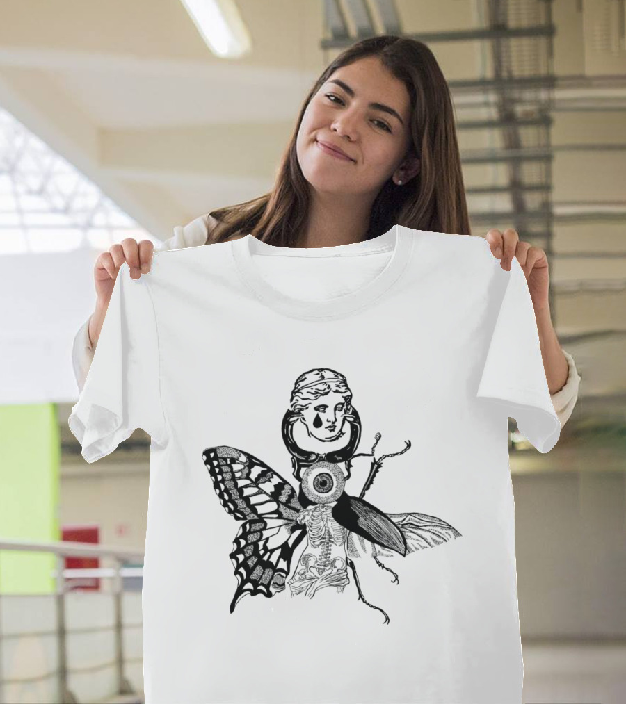 Dissociation Surreal Hybrid Sculpture Insect Motif T-Shirt