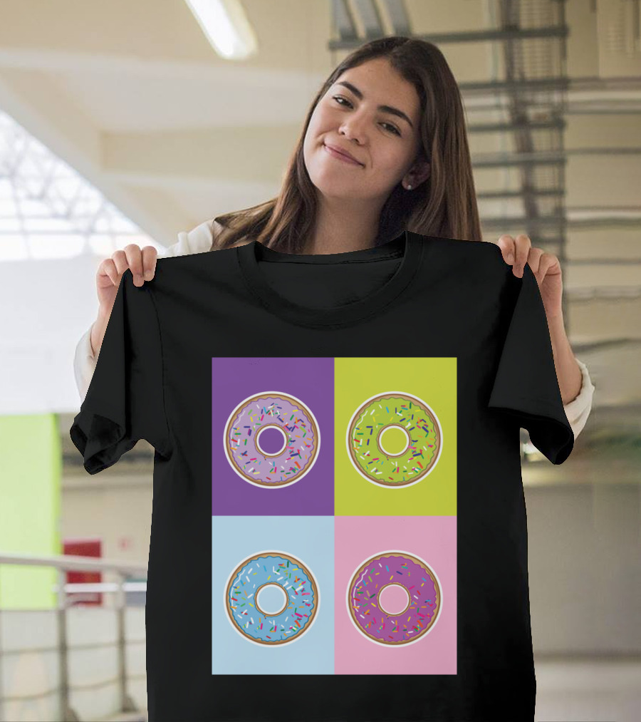 Glazed Donuts Colorful Sprinkles 4 Days Quadrant T-Shirt