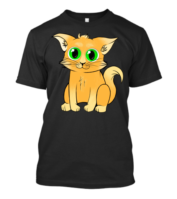 Cute Kitten Green Eyes Orange Fur T-Shirt