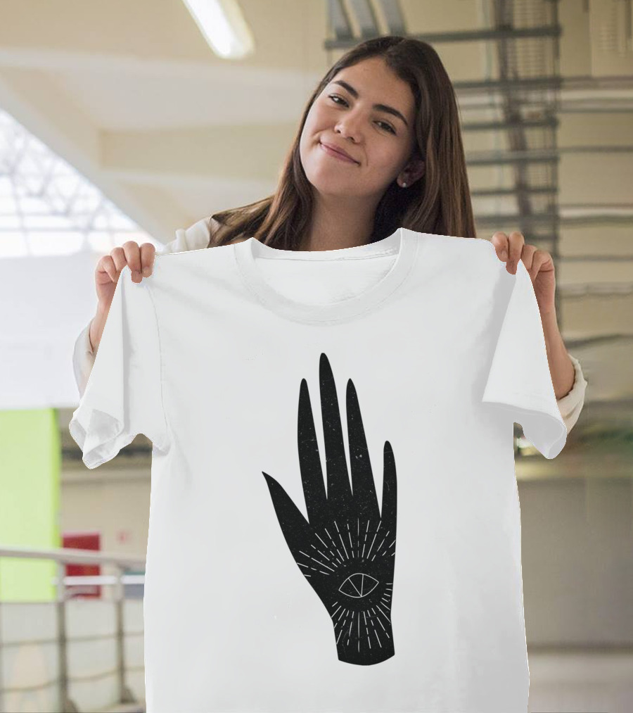 Divine Right Eye Hand Symbol Mystical Dark Aesthetic T-Shirt