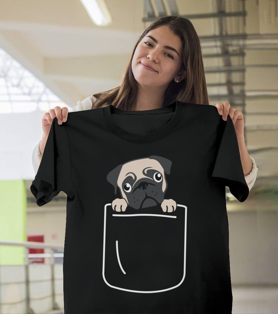 Cute Pocket Pug Puppy T Funny Dog For Pug Lovers T-Shirt