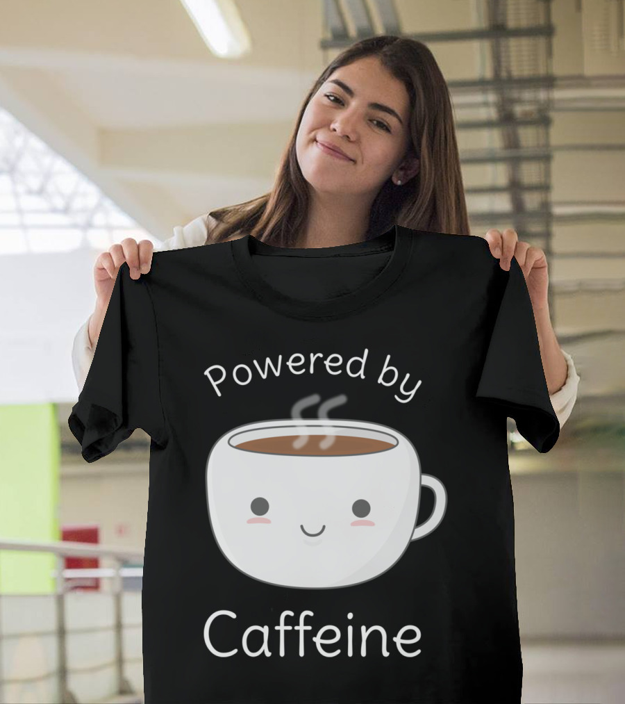 Cute Powered By Caffeine Kawaii Coffee Mug T-Shirt