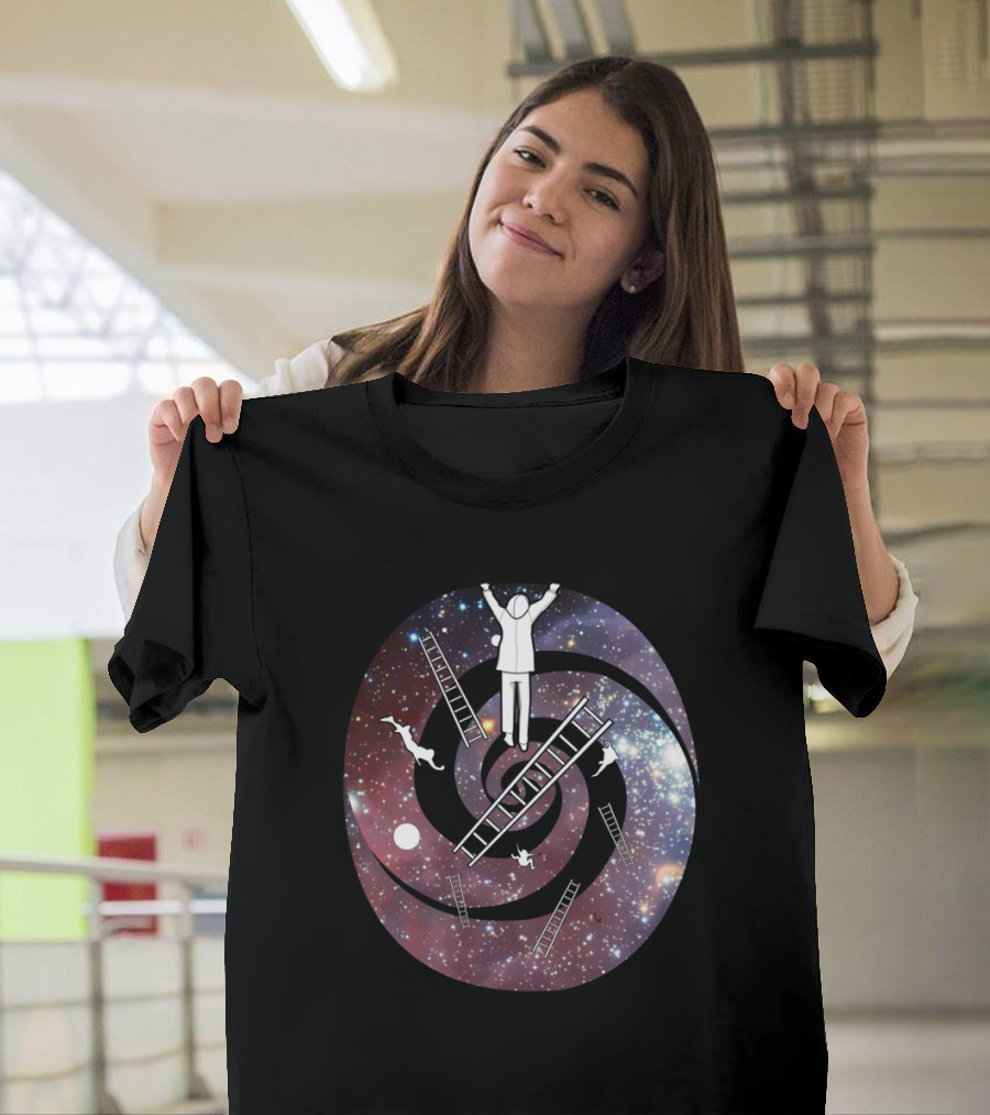 Let Loose Space Vortex Jumper Galaxy Adventure with Ladders and Dogs T-Shirt