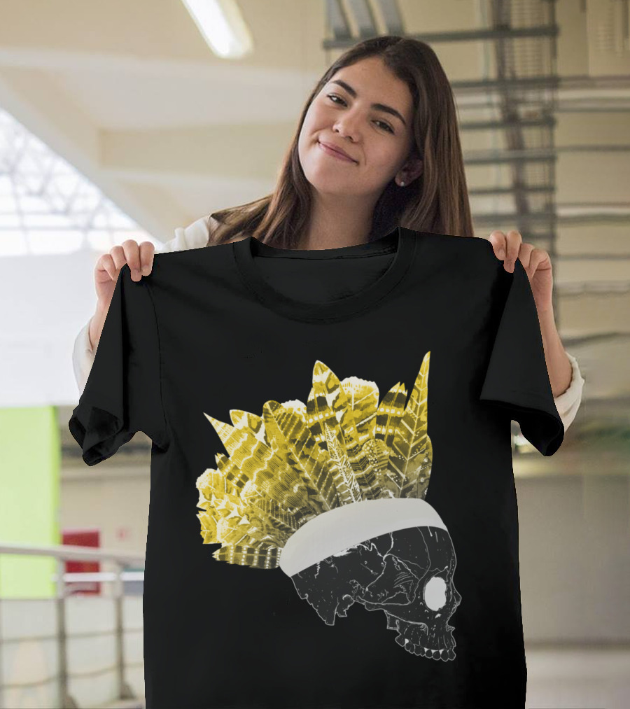 Skull Chief Feather Headdress T-Shirt