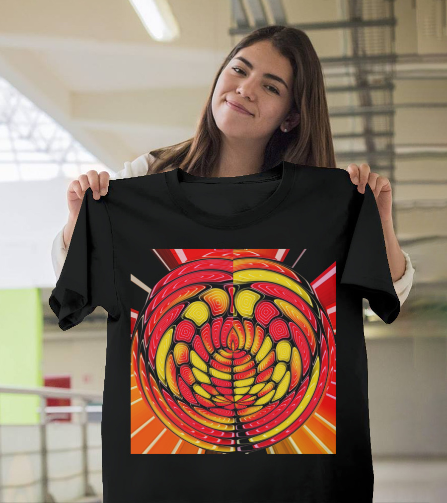 Vibrant Reds Optical Illusion Spiral T-Shirt