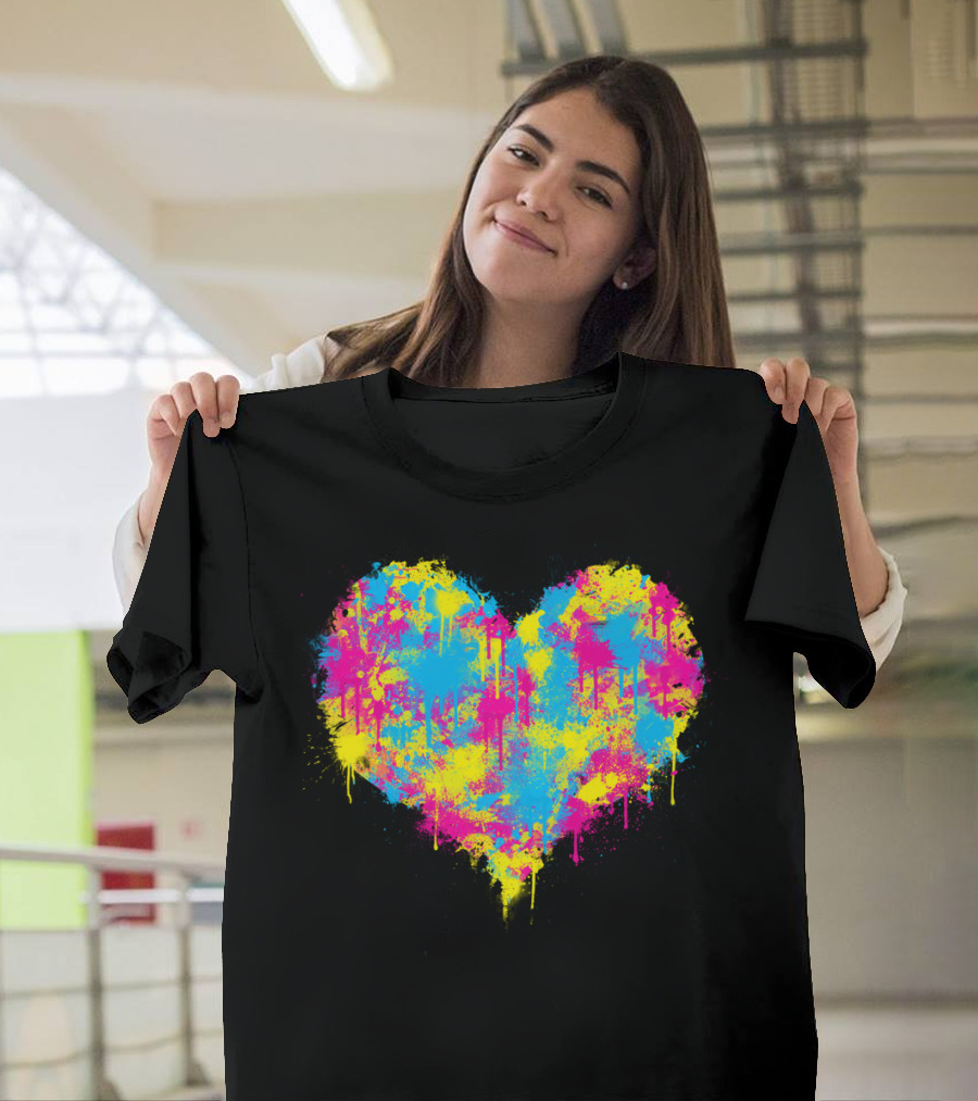 CMYK Color Splash Heart T-Shirt