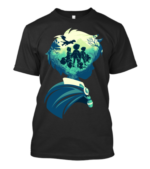 Adventure From Another World Silhouette Journey With Flying Dragon And Heroic Companions T-Shirt
