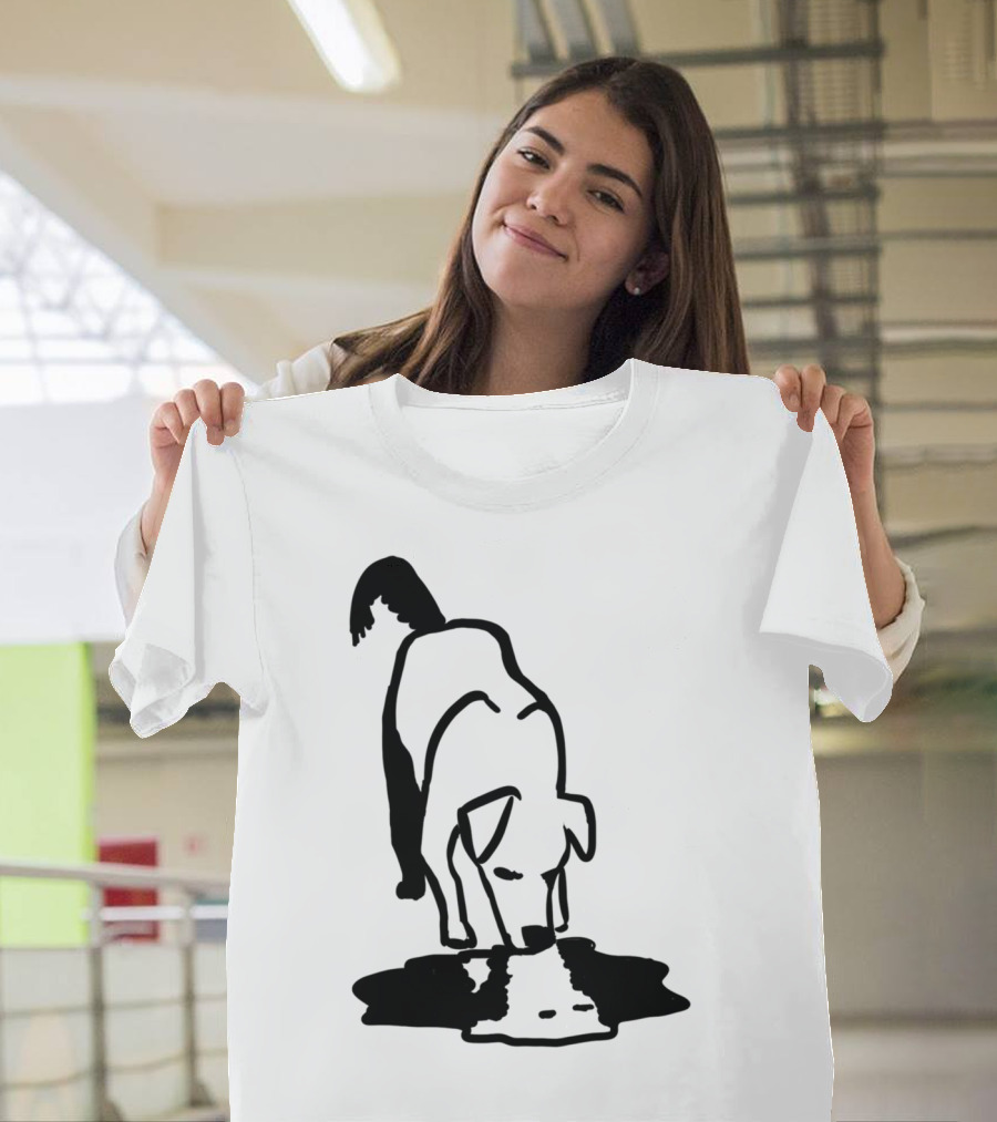 Dog Drinking Reflection T-Shirt