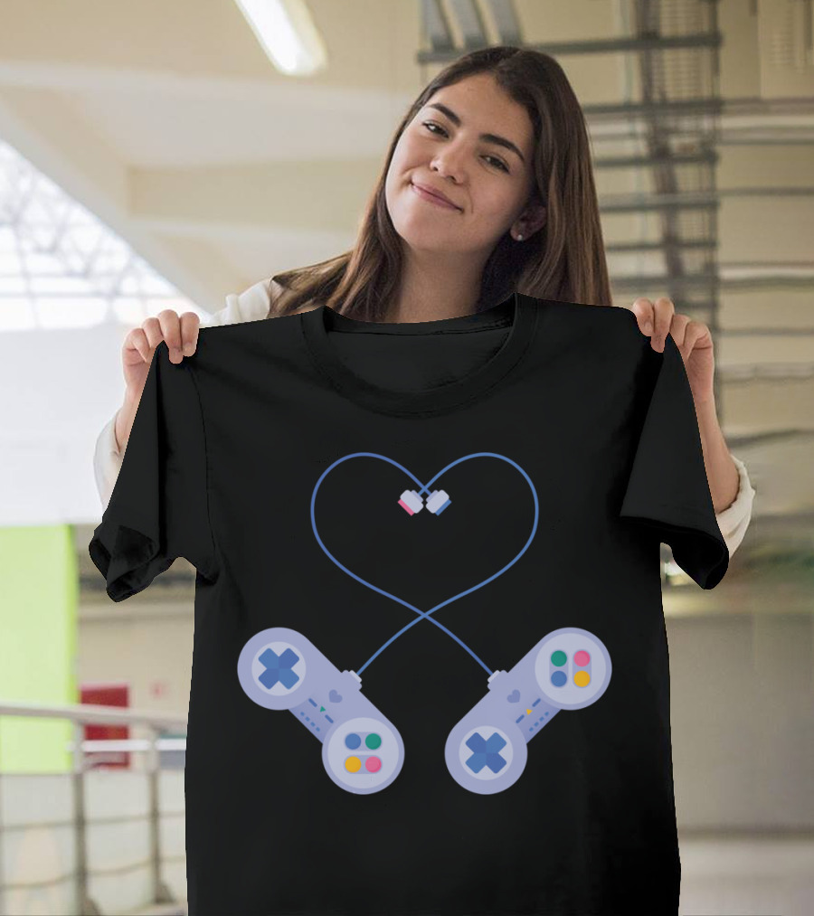 Be My Player Retro Gaming Love Controllers T-Shirt