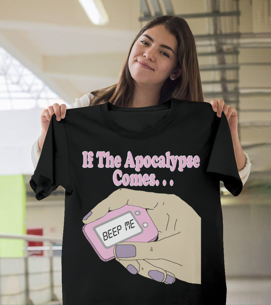 If The Apocalypse Comes Beep Me Pastel Pink Pager Aesthetic Retro Nostalgia T-Shirt