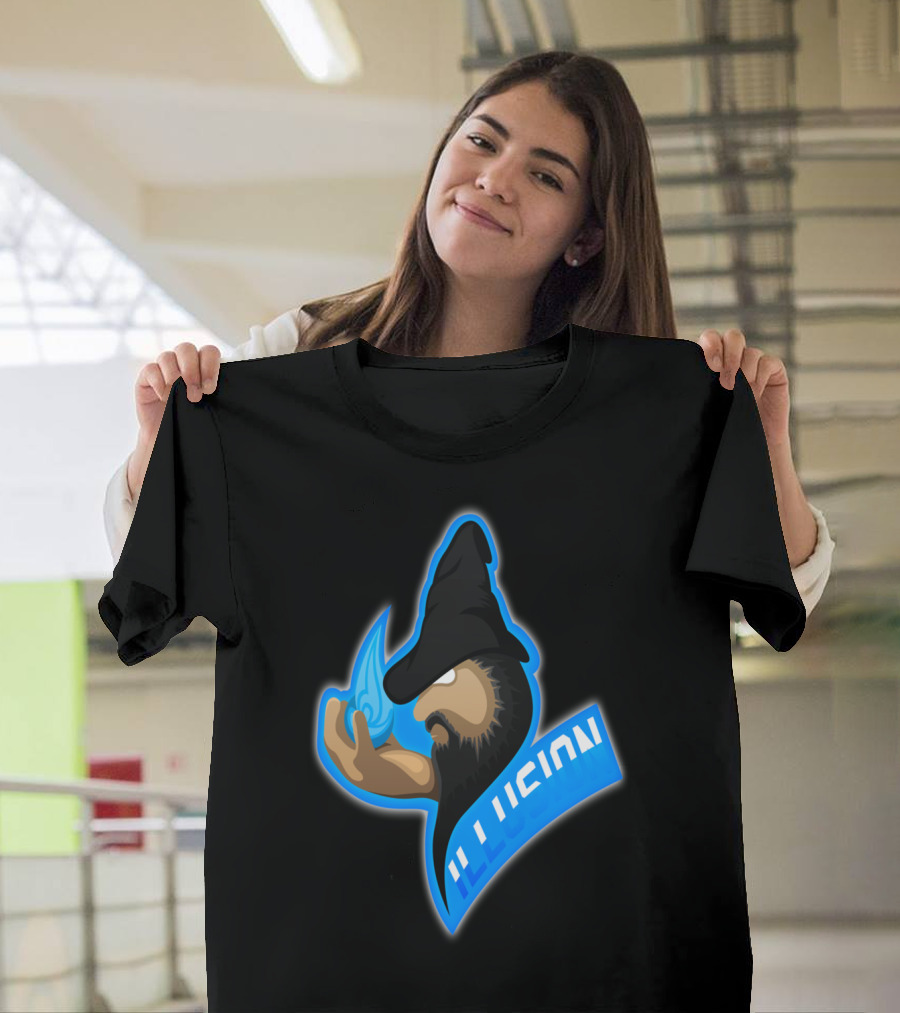 ILLusion Wizard Flame Holding Bearded Figure T-Shirt