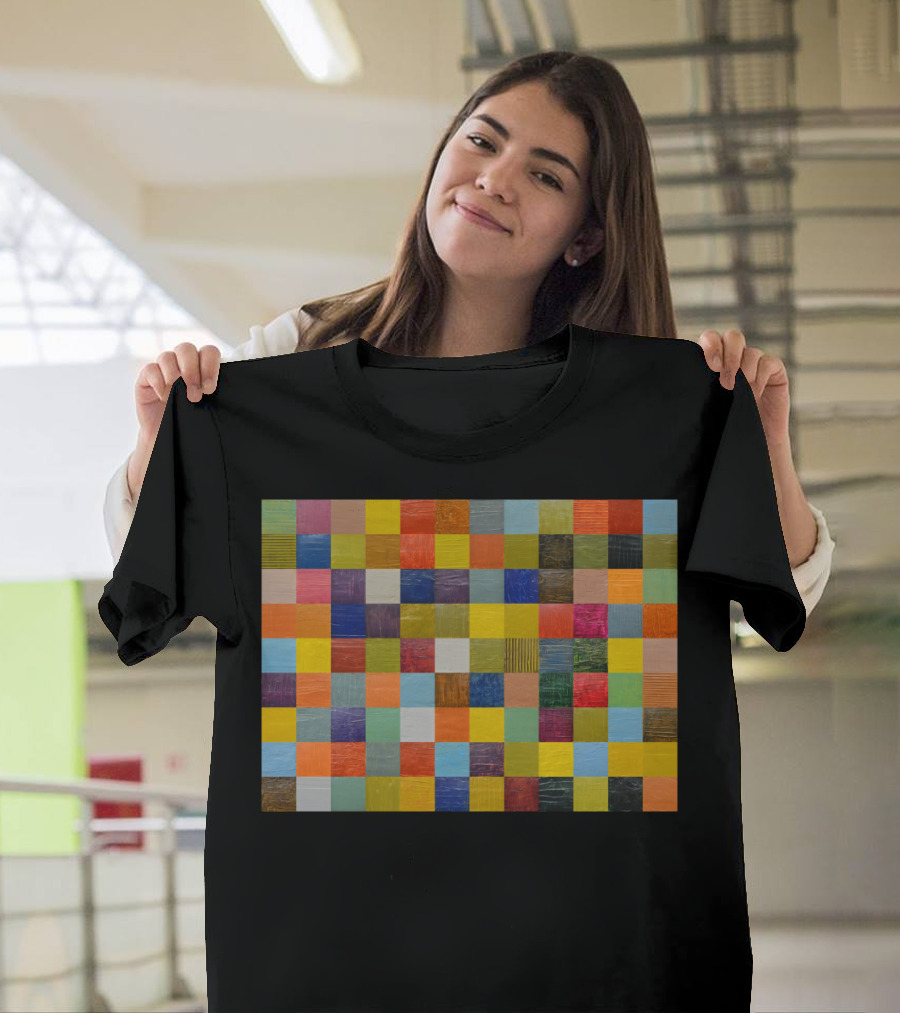 Collage Color Study 108 Multi-Color Grid T-Shirt