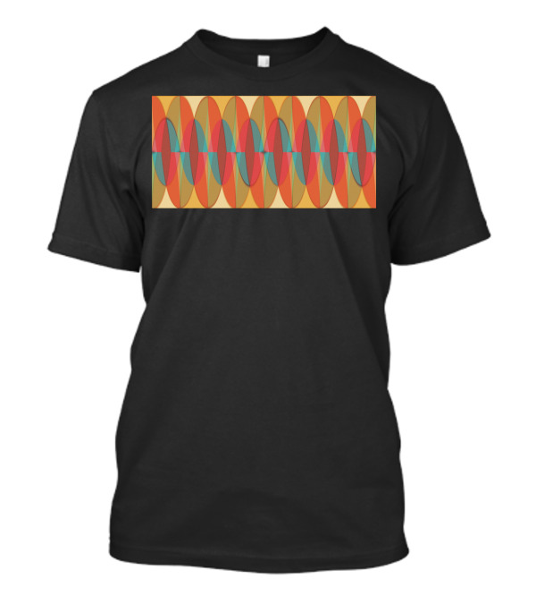 Wavy Color Stripe Geometric Pattern Retro Vibe T-Shirt