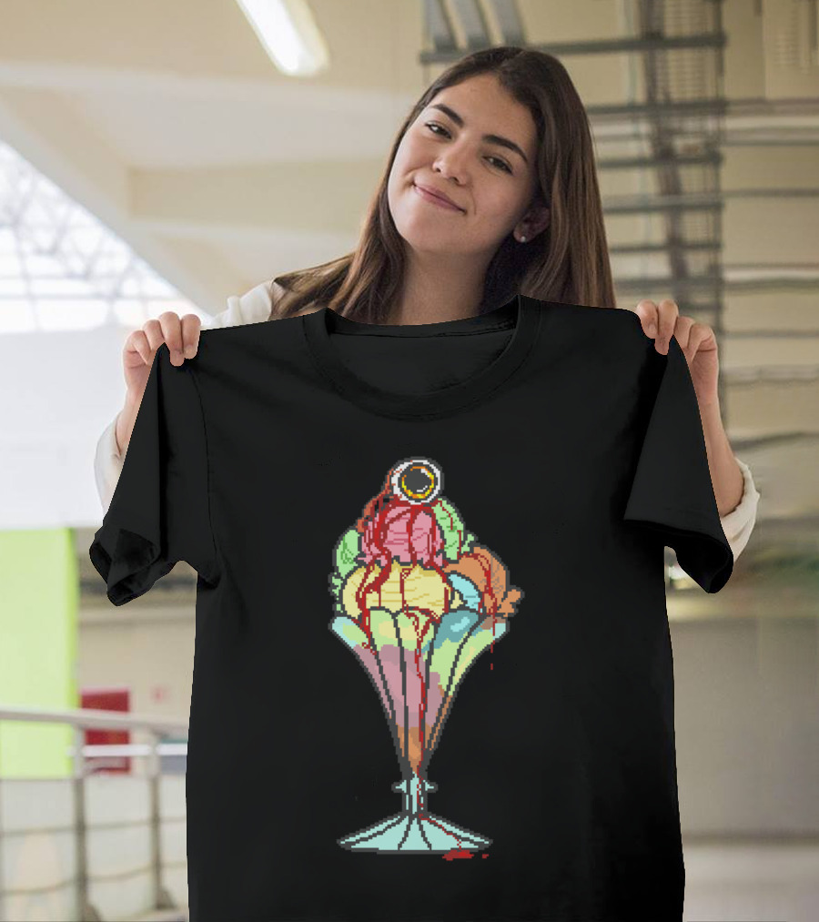 Eyescream Sundae Pixel Art Eyeball Scoop T-Shirt