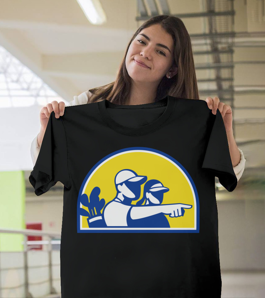 Caddie And Golfer Pointing With Golf Bag T-Shirt