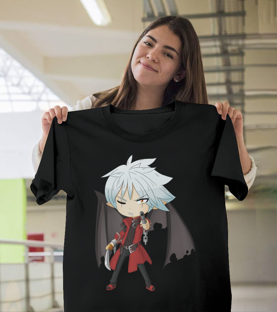 Dante Chibi Devil Hunter Anime Character with Gun and Sword T-Shirt