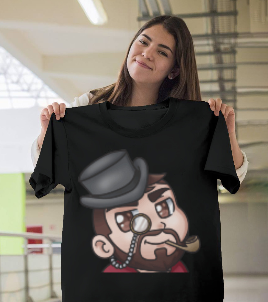 Dapper Case Monocle Top Hat Pipe T-Shirt