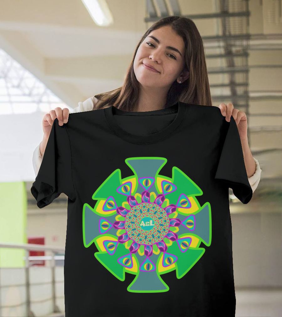 Mandala Purple A&L Green Arrows and Petals T-Shirt