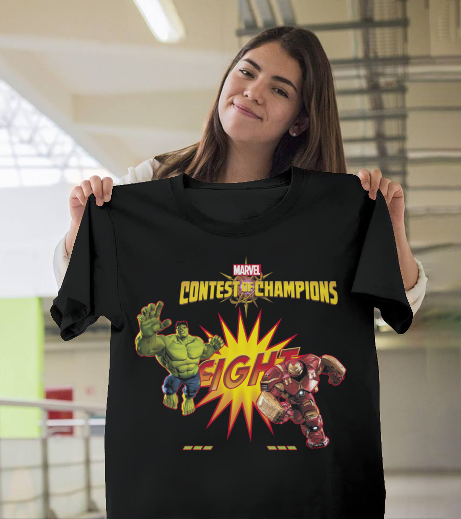 Marvel Contest Of Champions Hulk Iron Man Fight T-Shirt