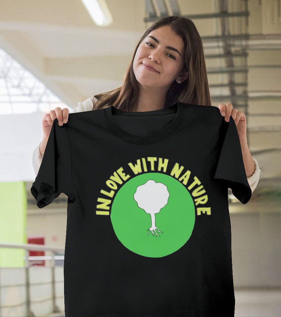 In Love With Nature Tree Emblem Green Circle T-Shirt