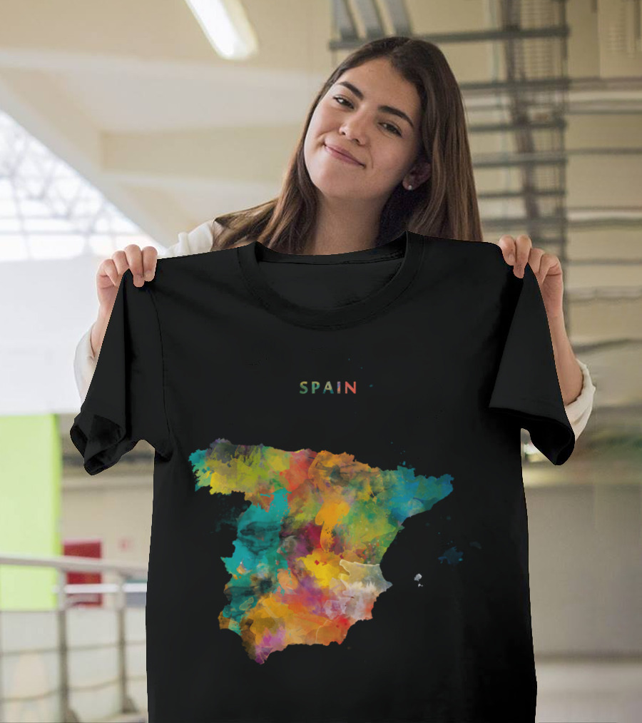 Spain Map Colorful Abstract T-Shirt