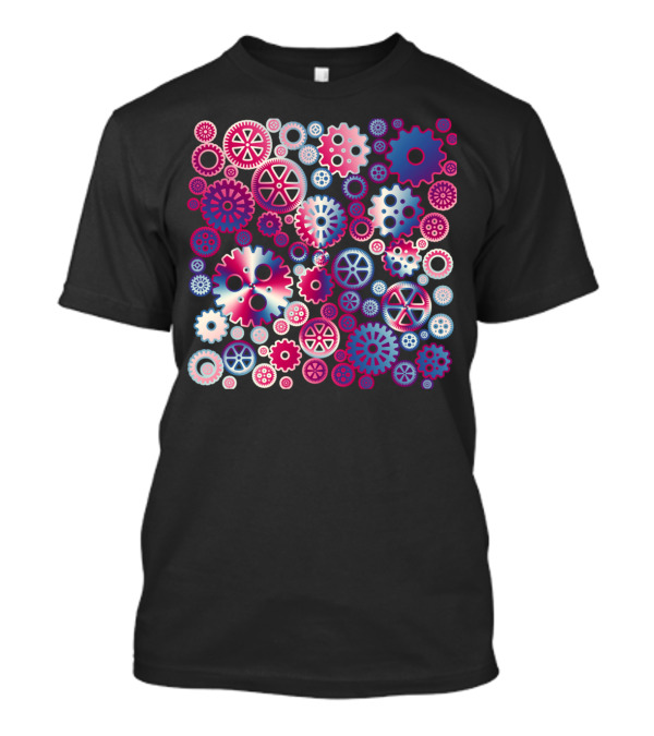 Colorful Metallic Gears In Vibrant Mechanical Hues T-Shirt