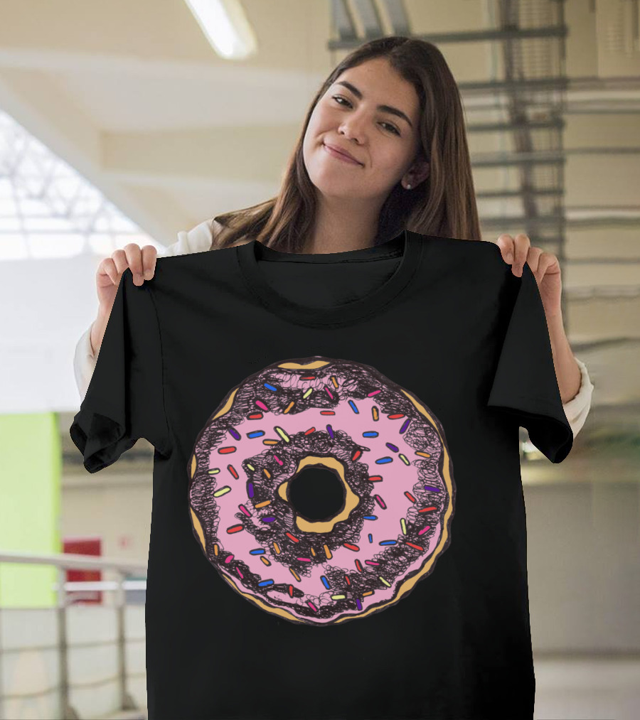 Pink Frosted Sprinkled Donut T-Shirt