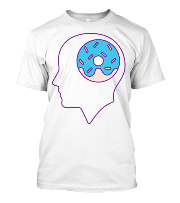 Donut Think Silhouette With Sprinkled Doughnut Brain T-Shirt