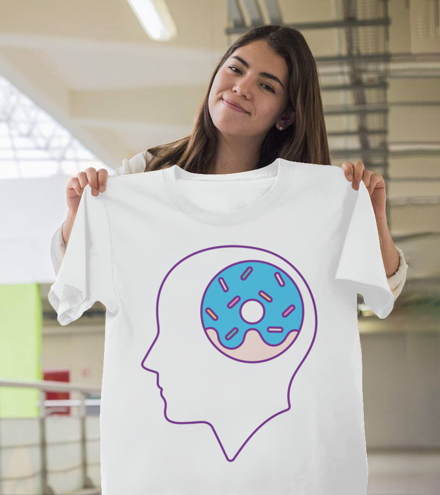 Donut Think Silhouette With Sprinkled Doughnut Brain T-Shirt