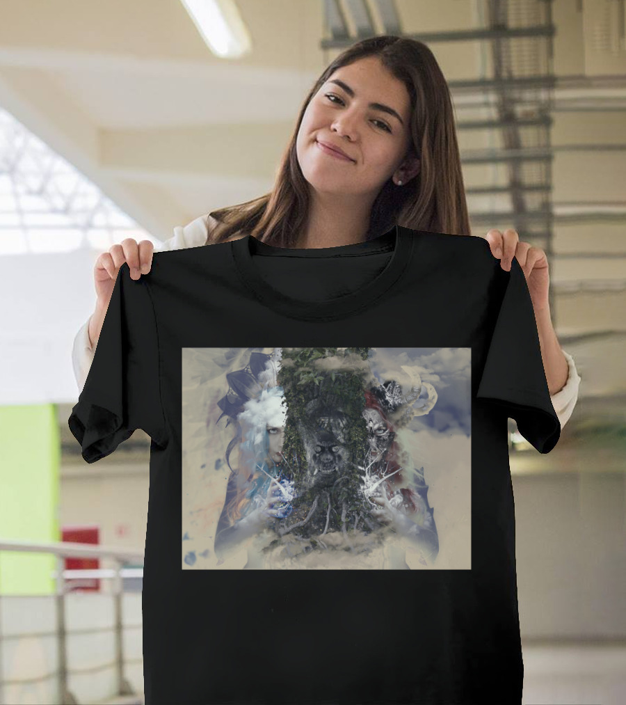 In You I See Me Duality of Light and Dark Faces T-Shirt