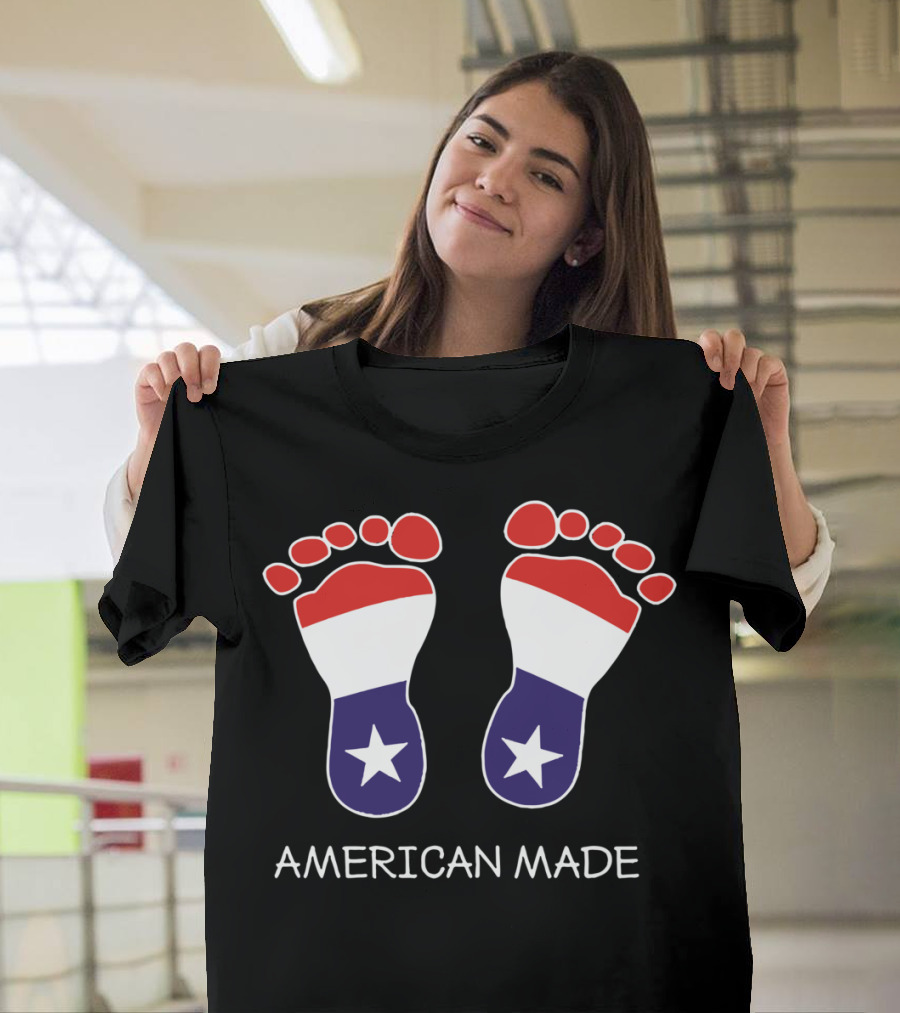 American Made Baby Footprints T-Shirt