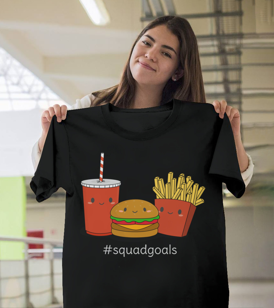 Kawaii Fast Food Squad Goals Burger Fries Drink T-Shirt