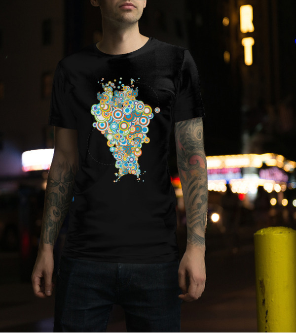 Concentric Downpour Circles Umbrella T-Shirt