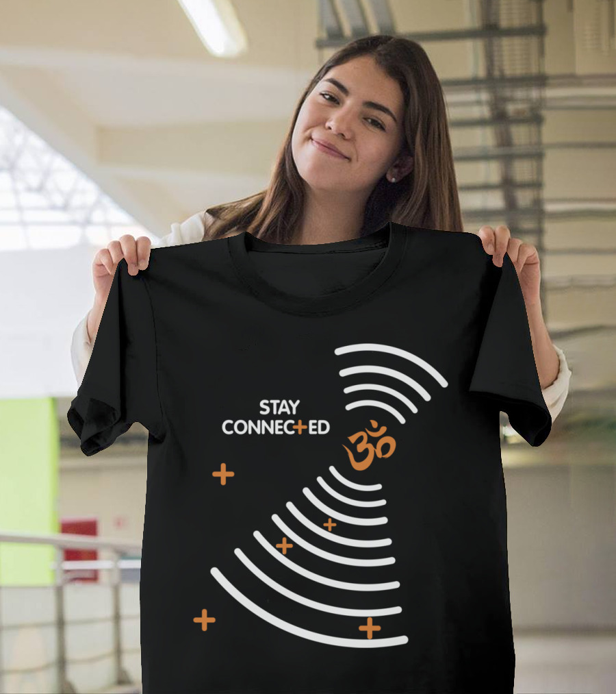 Stay Connected Om Symbol Wifi Waves T-Shirt