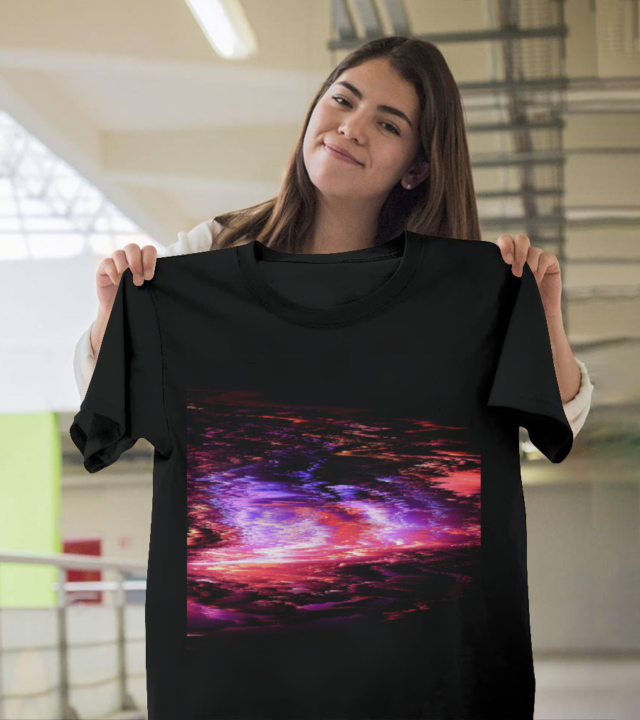 Big Bang Cosmic Explosion Digital Glitch Aesthetic T-Shirt
