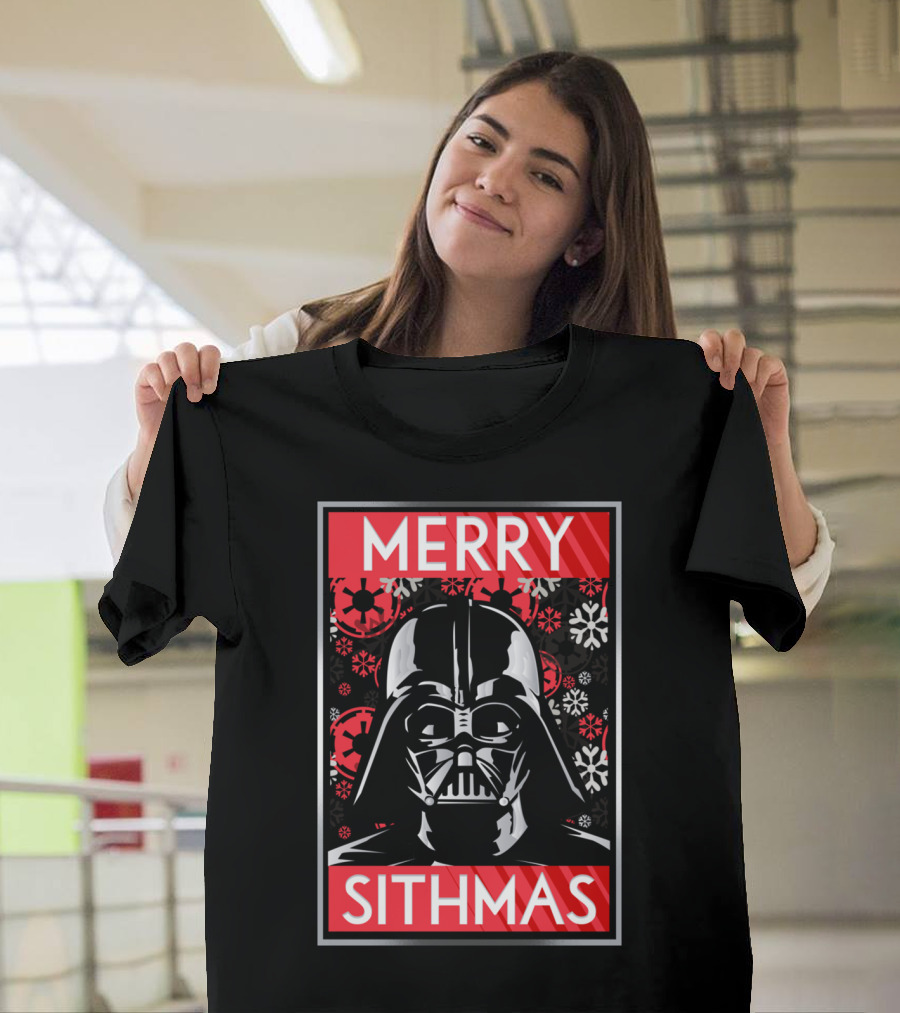 Merry Sithmas Darth Vader Snowflakes Imperial Icons T-Shirt