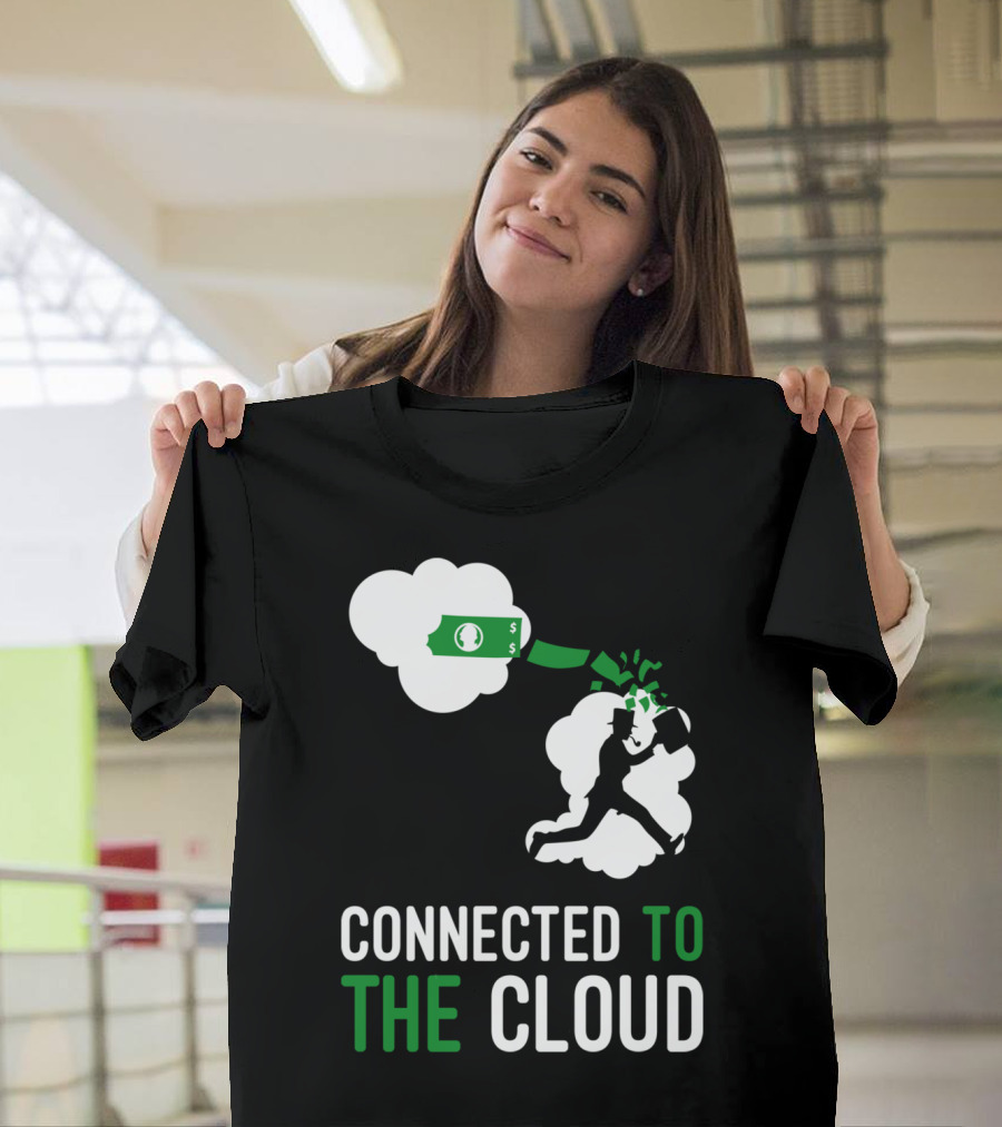 Connected To The Cloud Money Symbol Running Figure T-Shirt