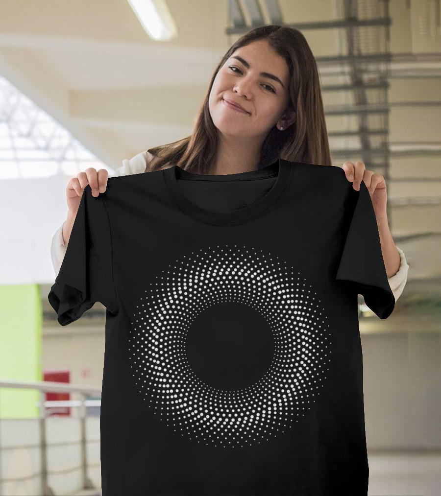 Dots Mandala Optical Illusion Circular T-Shirt