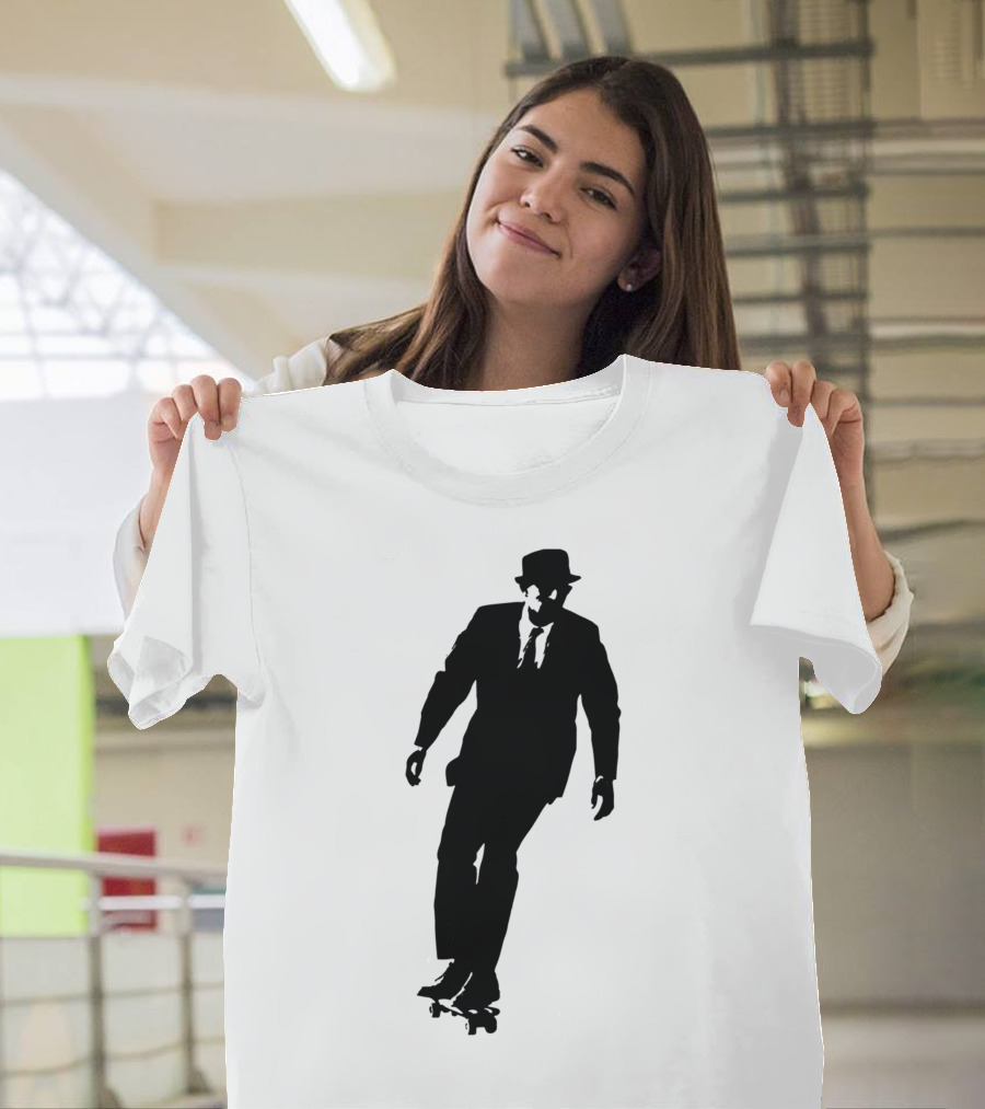 Casual Friday Silhouette in Suit on Skateboard T-Shirt
