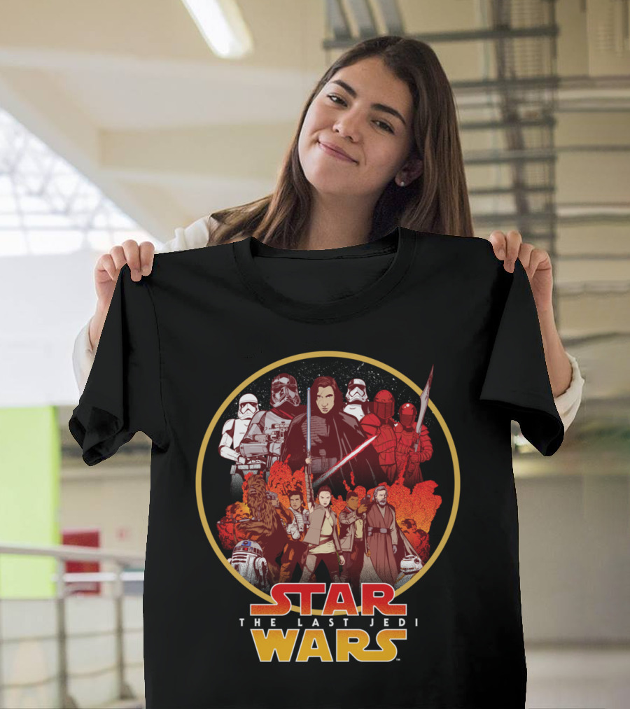 Star Wars The Last Jedi Character Circle T-Shirt