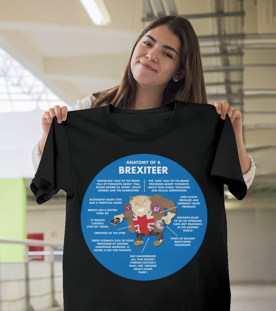 Brexit Out Opinion TV Pork Pie Cirrhosis Liver Newspaper Seady Eyes T-Shirt