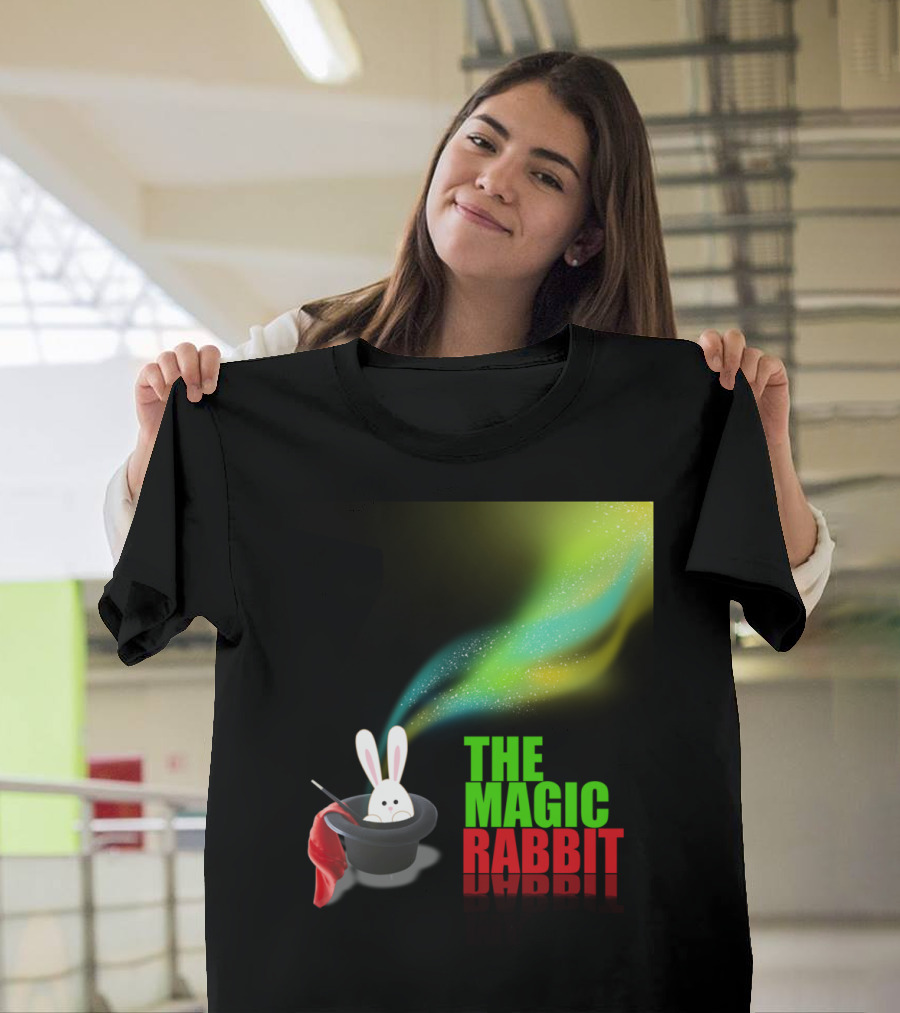 The Magic Rabbit Hat Trick with Colorful Aura T-Shirt