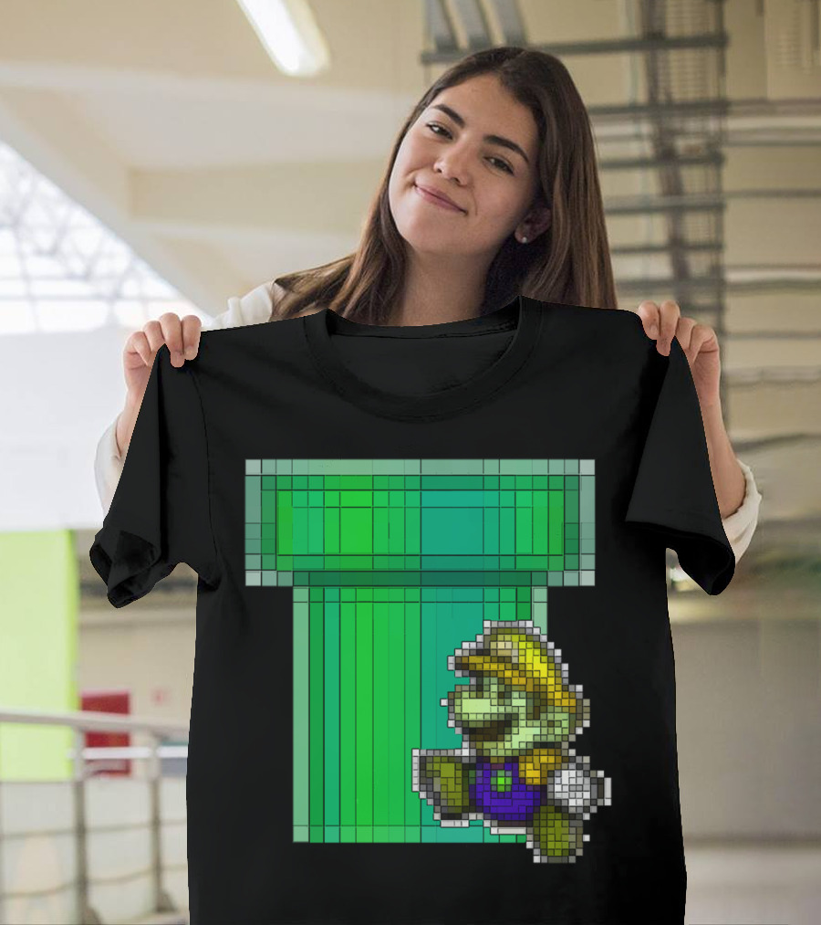 Pixel Mario Green Pipe Adventure T-Shirt