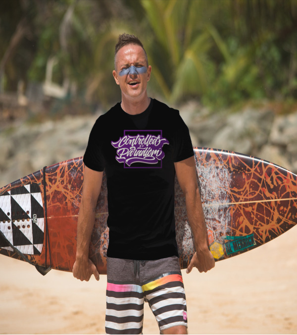 Controlled By Paradiom Purple Script T-Shirt